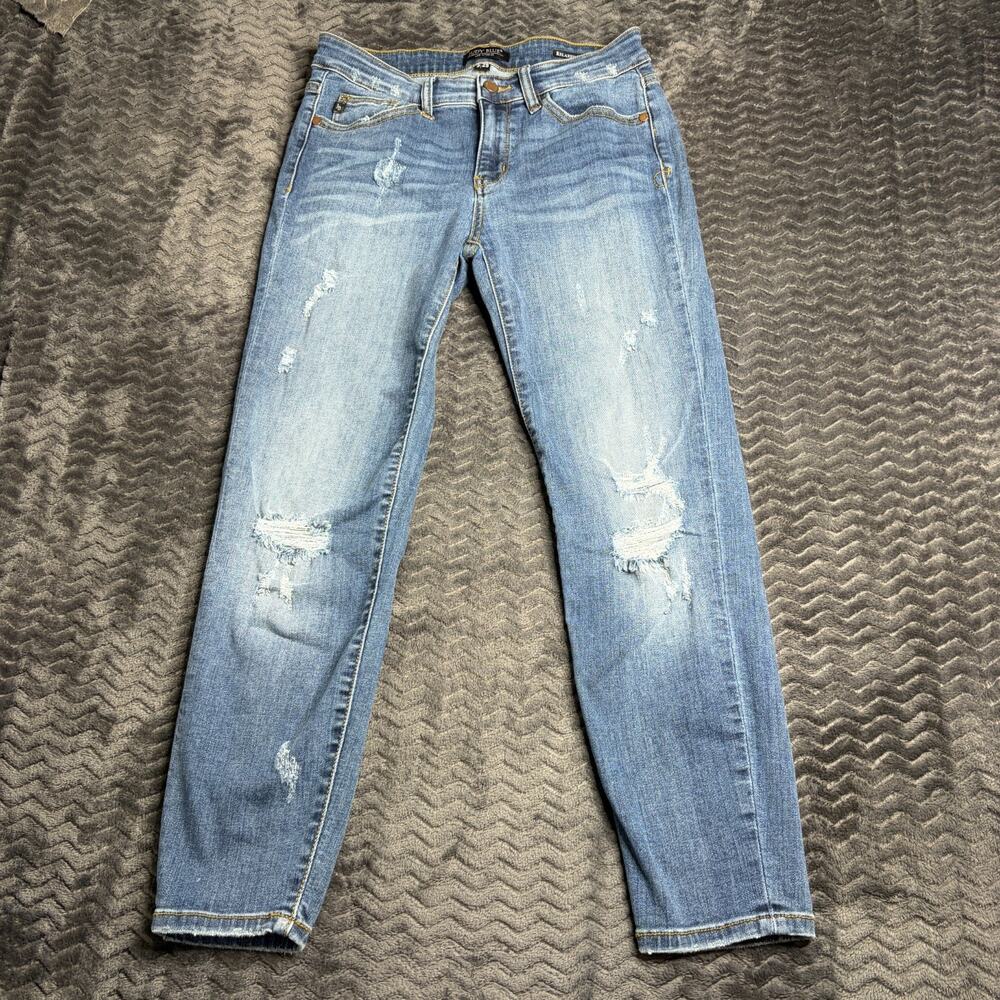 Judy Blue Relaxed Fit Jeans Womens 29 Blue Distressed Stretch Denim